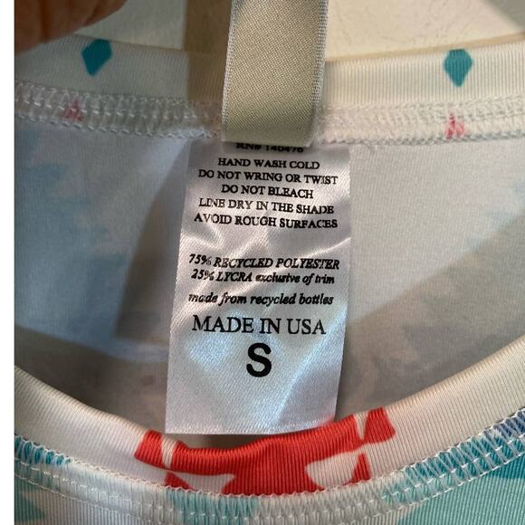 Faherty Aztec print Swim Shirt Cover Long Sleeve Top Made in USA Size Small - Picture 3 of 5